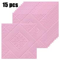 15 pink three-dimensional self-adhesive wall stickers living room waterproof wallpaper TV background wall decoration ceiling wallpaper wall stickers Pack of 15 pink