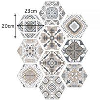 3D Hexagonal Tile Stickers, Self-adhesive Removable Wall Stickers, Waterproof and Moisture Resistant Stickers for Kitchen,10 PCs