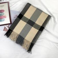 Rudens ir žiemos naujas languotas šalikas, moteriškas kašmyro imitacijos aukščiausios klasės korėjietiškas universalus juodai baltas dryžuotas skara 200*70cm gray