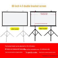 Punch-Free Portable Outdoor Projector Screen with Double Bracket Gray fiberglass 60 inch 4:3 double bracket screen pilka spalva