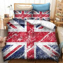 New 3D Print Britain United Kingdom Flag Bedding Set Double Twin King Duvet Cover Comforter Pillowcase Boys Girls Adults Bedroom EU Twin 135x200cm