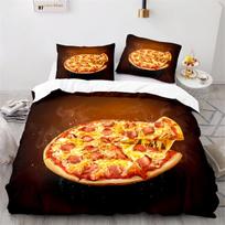 Pizza Duvet Cover Burger Hot Dog French Fries Microfiber Dessert Western Food Quilt Cover Fast Food Theme Decor Children Adults 70x133cm 2pcs red
