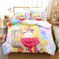 Anime Gabriel Dropout Bedding Set Duvet Cover Bed Set Quilt Cover Pillowcase Comforter king Queen Size Boys Adult Bedding Set EU Single 135x200cm
