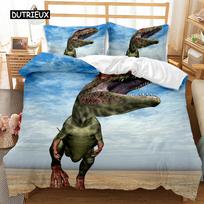 Juros periodo dinozaurų antklodės užvalkalas Tyrannosaurus Rex Žiaurūs būtybės Plėšrūnai Lovos komplektas Pilnas Karalienės Karaliaus Poliesterio Antklodės užvalkalas EU single(135x200cm) gray