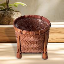 Woven Flower Pot Hand Detachable with Stand Bamboo Basket Dry for black
