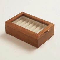 Solid Wood Ring Earrings Storage Jewelry Box Luxury Transparent Glass Cover Jewelry Organizer Aesthetic Display Boxes Bracelet Packaging Boxes Gifts