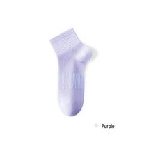 Women's Breathable Mesh Mid-Tube Summer Socks - Sweat-Absorbent and Lightweight Purple. Simple