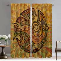African Style Blackout Curtain for Room 2 Panel Tulle for Bedroom Partition Curtains Child Room Home Interior Curtains Shades W50xH70cmx2pcs-CL
