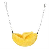 Mažas šiltas pliušinis banano formos namelis-lizdas augintiniams žiurkėnams, hamakas-lova(Geltona) geltona