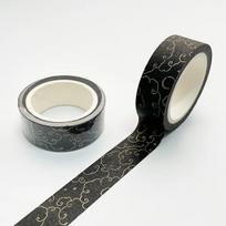 Auksinės Vintažinės Lipnios Washi Juostelės Maskavimo Juosta Kūrybinė PASIDARYK PATS Popierinė Juosta Skrebinimo Juosta Japoniški Washi Juostos Lipdukai black