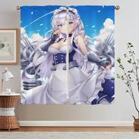 Azur Lane Window Blinds Bathroom Curtains for Living Room Cover Curtain Tiebacks Black Out Curtains Blackout Bedroom Decoration W50xH70cmx2pcs-CL