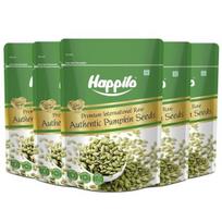 Happilo Premium Pumpkin Seeds - Raw, Authentic, All Natural Pouch, 200 g, Pack of 5 beige
