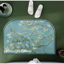 Oil Painting Wind Mat Absorbent Mat Cushioned Bathroom Foot Mat Bathroom Toilet Non-slip Absorbent Mat Carpet Door Mat Entry 40*60cm