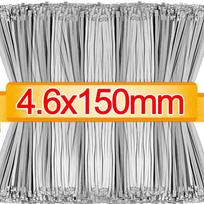 Stainless Steel Cable Ties Silver Metal Zip Ties Strap for Exhaust Wrap Home Heavy Duty Self-locking Fastening Ring Wholesale 20PCS