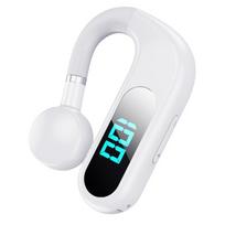 Nauja Bluetooth ausinė kaulinio laidumo vienos ausies pakabinama už ausies neįkišama į ausį verslui, sportui, su skaitmeniniu ekranu, dirželiu Single earphone balta