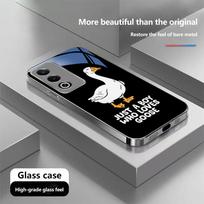 N175 Just a Boy Who Loves Goose Phone Case for iPhone 16 15 Pro Max Samsung S24 S23 A54 A35 Xiaomi Redmi Note 13 Pro Plated Frame Tempered Glass Cover for iPhone 6/6S