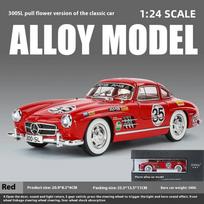 1/24 BENZ Aspect Ratio Alloy Coated 300SL Sports Car Model with Realistic Sound Effects, Children's and Adult Collectible Toys raudona