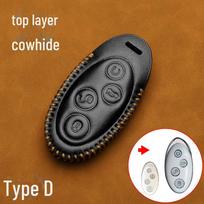 BYD Car Leather Key Cover for Song Plus, Qin L, Han DM-i, Dolphin, Yuan UP, Song Pro, and Seal Models. Model D + anti-lost number plate