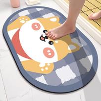 Cartoon Floor Mat Toilet Diatom Mud Soft Absorbent Foot Mat Toilet Bathroom Door Non-slip Carpet Household Bathroom 40Cm × 60cm