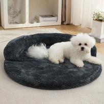 Cat Bed Sofa Comfortable Pet Supplies Nest Kennel Cute for Indoor Cats Sleeping Mat M tamsiai pilka spalva