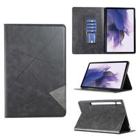 Universalus dėklas Samsung Galaxy Tab S8 Plus/S7 Plus/S7 FE+ 12,4 colio planšetėms (SM-X800/X806/T730/T736/T970/T975) Verslo Premium PU Odos Folio Dėklas juoda