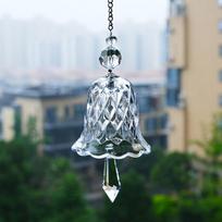 Wind Chimes Hanging Suncatcher Wind Music Bell Glass Prism Rainbow Maker Car Pendant Window Garden Decoration AVE gray