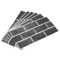 6Pcs Imitation Tile Stickers OilProof Self Adhesive PVC Wallpaper Wall Stickers for Home