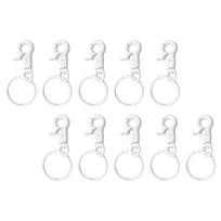 10 Pieces Hanging Buckle With Metal Lobster Clasps Open Charms Bag Buckles Hardware Colorful End Connectors Keychain Dog-collar white
