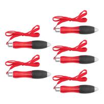 5pcs Big Fat Pens Red Body Retractable Big Fat Ballpoint Pens with Hanging Rope for Writing red