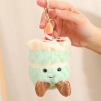 Cake Succulent Pendant  Stuffed Toy for Kids Soft Simulation Potted Plush Toy Doll Potted Plant Decor Desk Window Decoration 16cm žalia