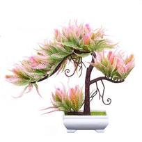 Bonsai Tree With Pot Artificial Plant Decoration For Home Office Desk Windowsill rožinė
