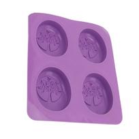 Soap Mold Silicone Material Purple 4 Patterns Flexible Soft Easy Demolding DIY Interesting Oval pink