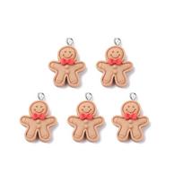 5/10/15pcs Gingerbread Pendant Resin Jewelry Gingerbread Doll Snowman Jewelry DIY Necklace Bracelet Earring Decoration 5pcs ruda