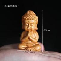 Vintage Nostalgic Cliff Cypress Wood Carving of The Great Sun Buddha Statue, Home, Living Room, Car Mounted Decorations