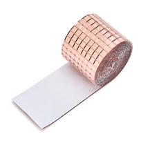 4X100CM 1464 grūdeliai lipnios mozaikinės plytelės sienų lipdukas Naujoviškas „pasidaryk pats“ stiklo veidrodžių lipdukas rožinio aukso spalvos