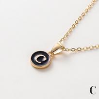 Juodo metalo angliškos raidės pakabukas Personalizuotas abėcėlės pakabukas Inicialas A-Z Vėrinys Chokerio grandinėlės Papuošalai moterims vyrams C