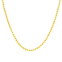 Elegant Frosted Round Bead Necklace - 24K Gold-Plated Simple Sand Gold Chain, Korean Style Girls' Jewelry