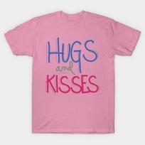 T Shirt Women Hugs And Kisses Harajuku Print Kawaii Tshirt Summer Short Sleeve Female T-Shirt Top Tee S