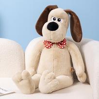 Standing Headmaster Dog with Rope Tie Cake Bread Red Heart Pink Flower Doll Cute Doll Plush Doll 80cm