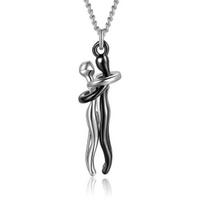 Unisex Couple Hug Design Pendant Necklace Choker Chain AVE