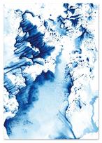 Plakat abstrakcja niebieska fala 21x29,7 cm A4