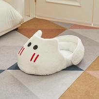 Slippers  Cat Kennel  Dog Kennel  All Seasons  Semi-enclosed Hamster  Rabbit Kennel  Warm In Winter  Cat Sleeping Bag  Cat Bed [Cloud White]