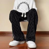 2022 Men's Hong Kong Style Loose Straight-Leg Casual Pants for Autumn/Winter 2XL