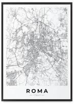 Plakat mapa Rzym plan miasta w czarnej ramie 21x30 cm