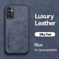 Prabangus odinis dėklas Samsung Galaxy A33 5G A31 A30S A25 5G A24 A23 A22 A21S A15 A14 A13 A12 su Metaline Plokštele Laikiklis Automobilio Laikiklis For Galaxy A05 žalia