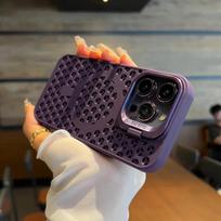 Luxury Magnetic Lens Bracket Phone Case for iPhone 16 15 14 13 12 11 Pro Max Plus Hollow Out Heat Dissipation Protection Cover for iPhone 13Pro Max