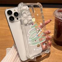 Case For iPhone 16 15 14 13 12 11 Pro Max 7 8 15 14 Plus X XR XS Max Santa Claus Elk Snowman Christmas Clear Silicone Soft cover For iPhone 13 white