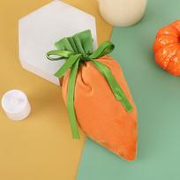 Easter Carrot Rabbit Bags Cute Bunny Gift Packing Velvet Valentine's Day Chocolate Candy Bags Wedding Party Jewelry Organizer CHINA&as the picture shows