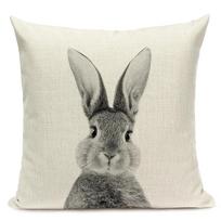 Black and White Cute Animals Cushion Cover - Animal Portrait Decoration Throw Pillow Case 45x45cm for Home Sofa Decor 450mm*450mm