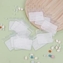 100 vnt. tablečių maišeliai Užtraukiami tablečių maišeliai Daugkartiniai tablečių maišeliai Skaidrūs tablečių maišeliai Savaime užsidarantys vaistų organizatoriaus laikymo maišeliai white